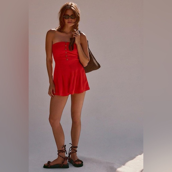 Free People Pants - Free People Gabriel romper in cherry tomato